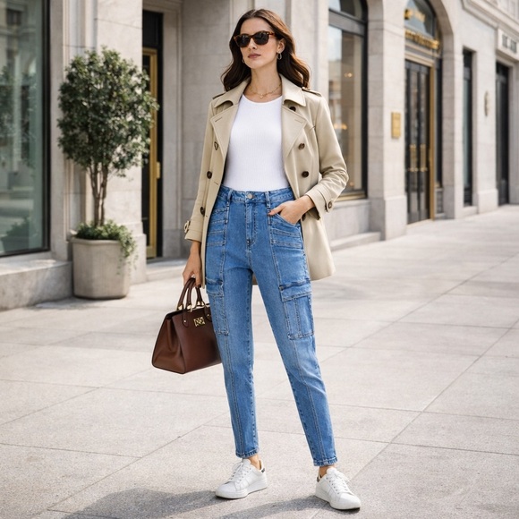 Joie Denim - Joie High Rise Cargo Utility Straight Leg Jeans, Size 29